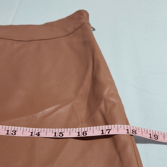 PROLOGUE WOMEN'S A-Line Faux-Leather Midi Skirt Brown Size 2. - Picture 3 of 8